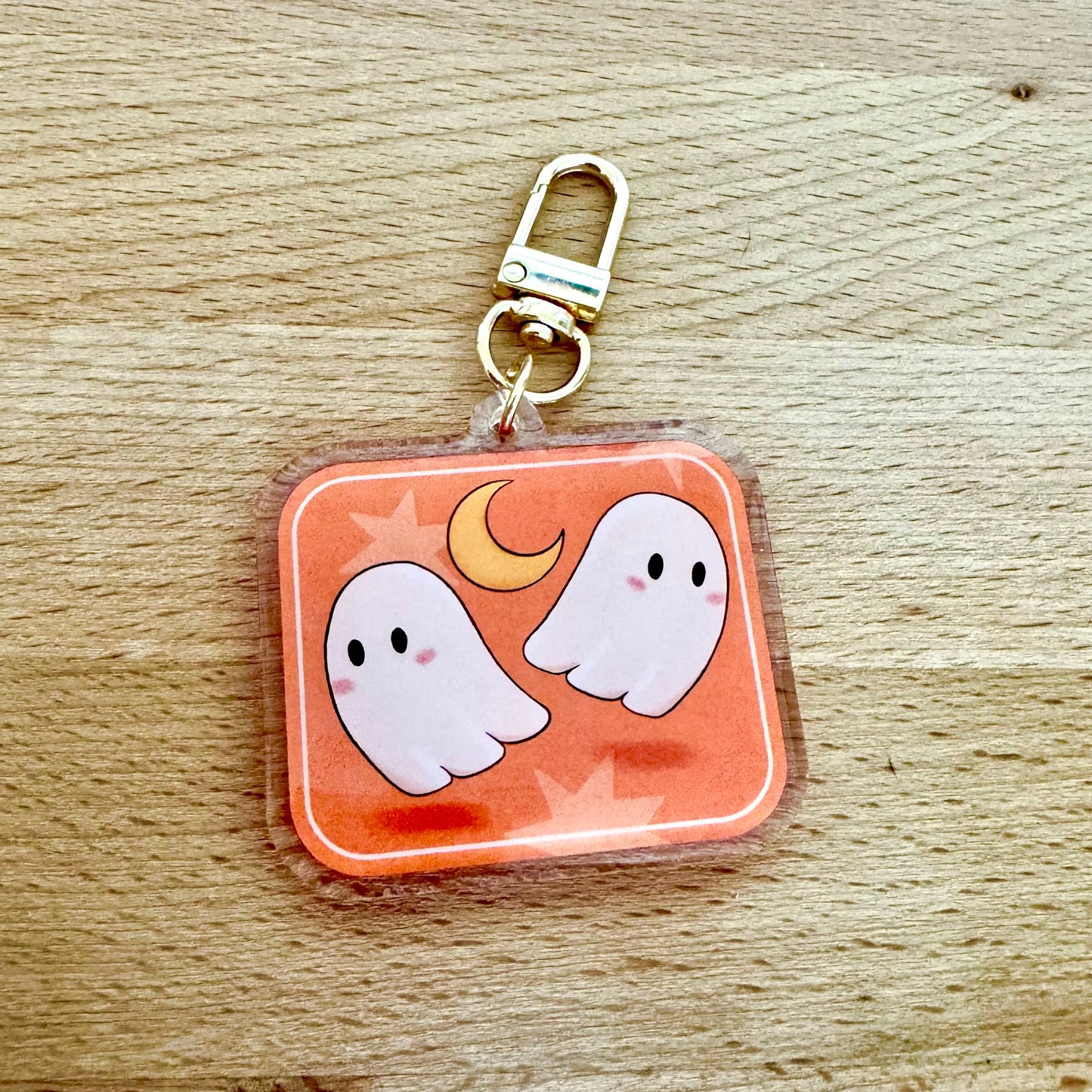 Orange Ghost Keychain
