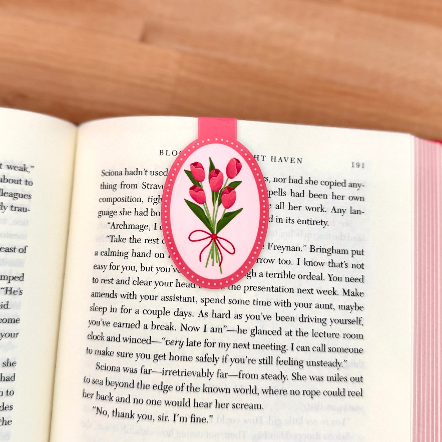 Magnetic Bookmark - Pink Tulips