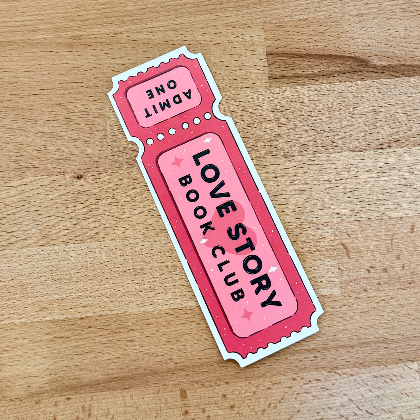 Paper Bookmark - Love Story Book Club Ticket
