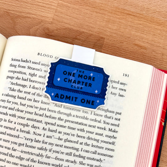 Magnetic Bookmark - One More Chapter Book Club Ticket
