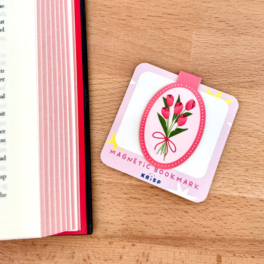 Magnetic Bookmark - Pink Tulips