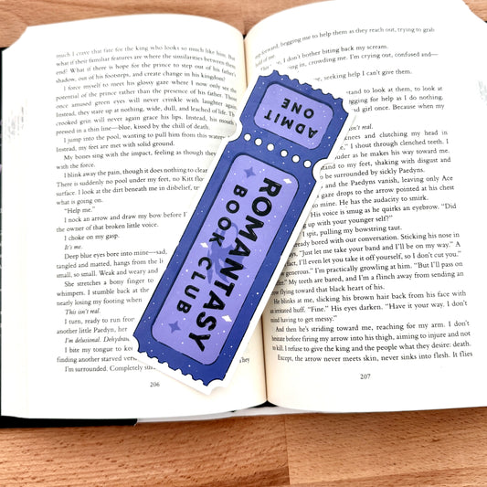 Paper Bookmark - Romantasy Book Club Ticket