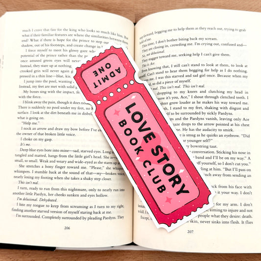Paper Bookmark - Love Story Book Club Ticket