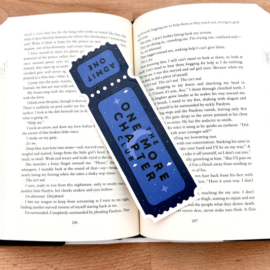 Paper Bookmark - One More Chapter Book Club Ticket
