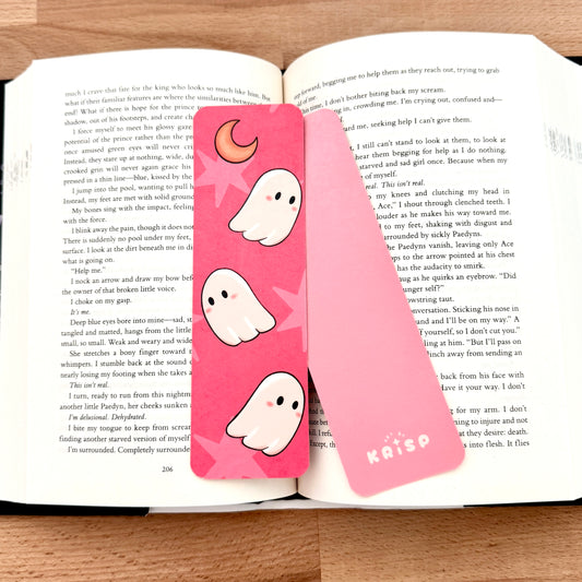 Paper Bookmark - Pink Ghosts