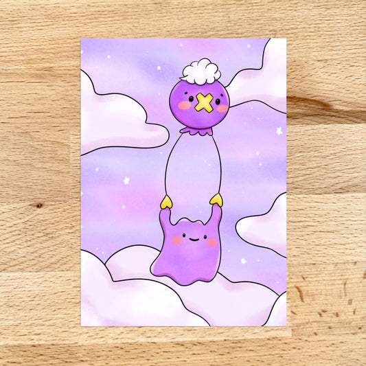 Drifloon Ditto Pokopia Mini Print (5x7)